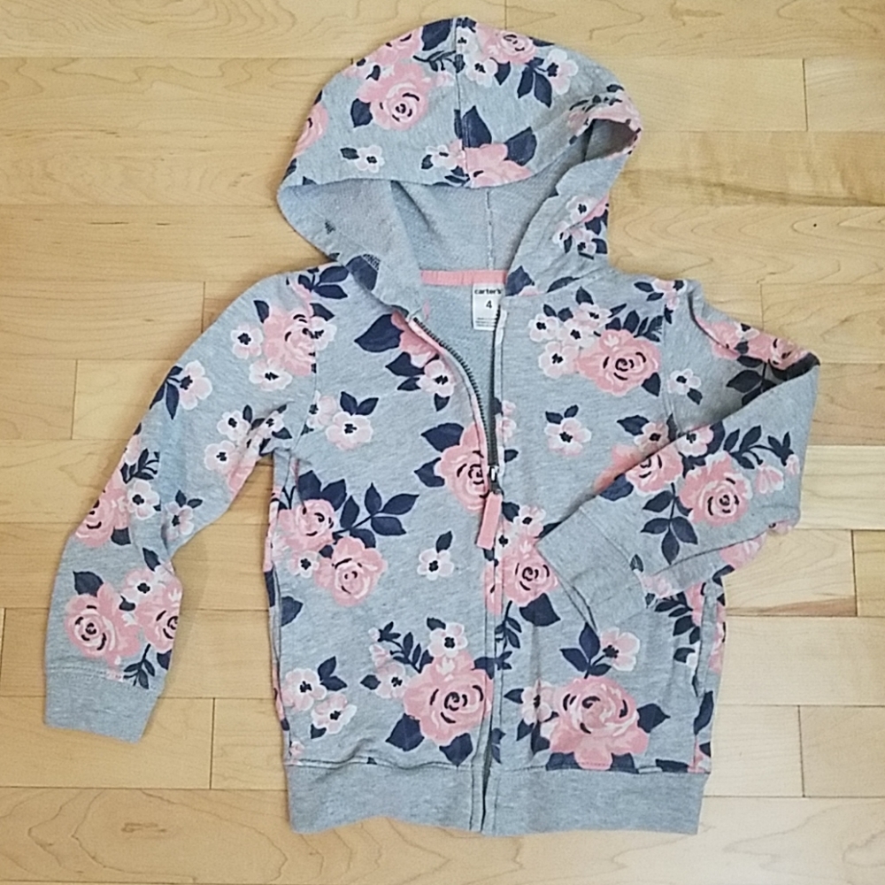 Carter's floral hooded sweatshirt size 4